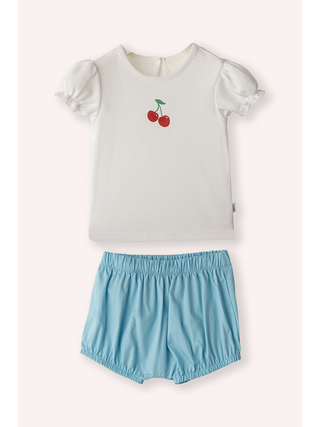 Yenidoğan Baskı Detaylı Beyaz 2'li Takım