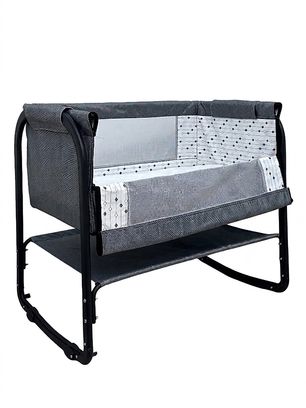 Sedef Anne Yanı Bebek Beşiği 50x90 Cm - Gri-4