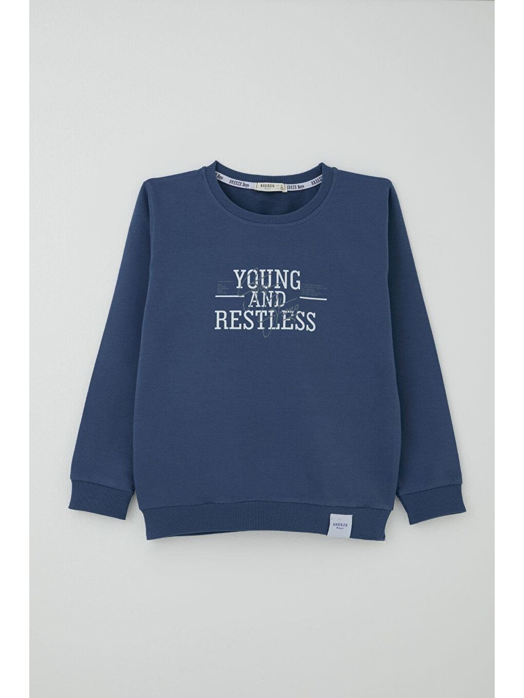 Erkek Çocuk Eşofman Takımı Yazı Baskılı İndigo (4-8 Yaş)-1