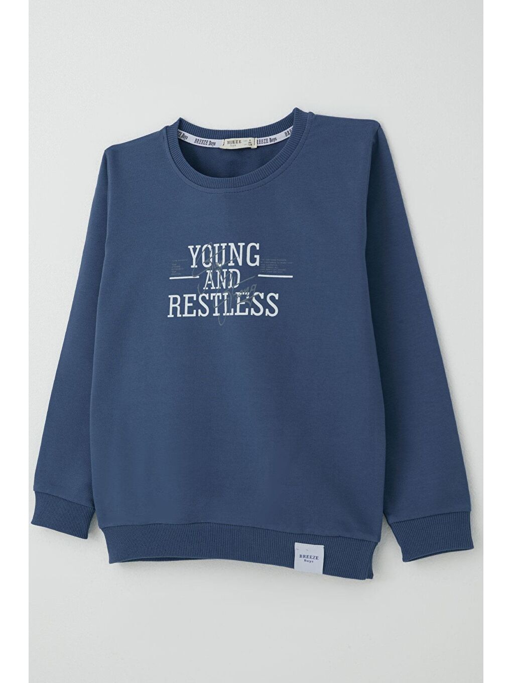 Erkek Çocuk Eşofman Takımı Yazı Baskılı İndigo (4-8 Yaş)-5