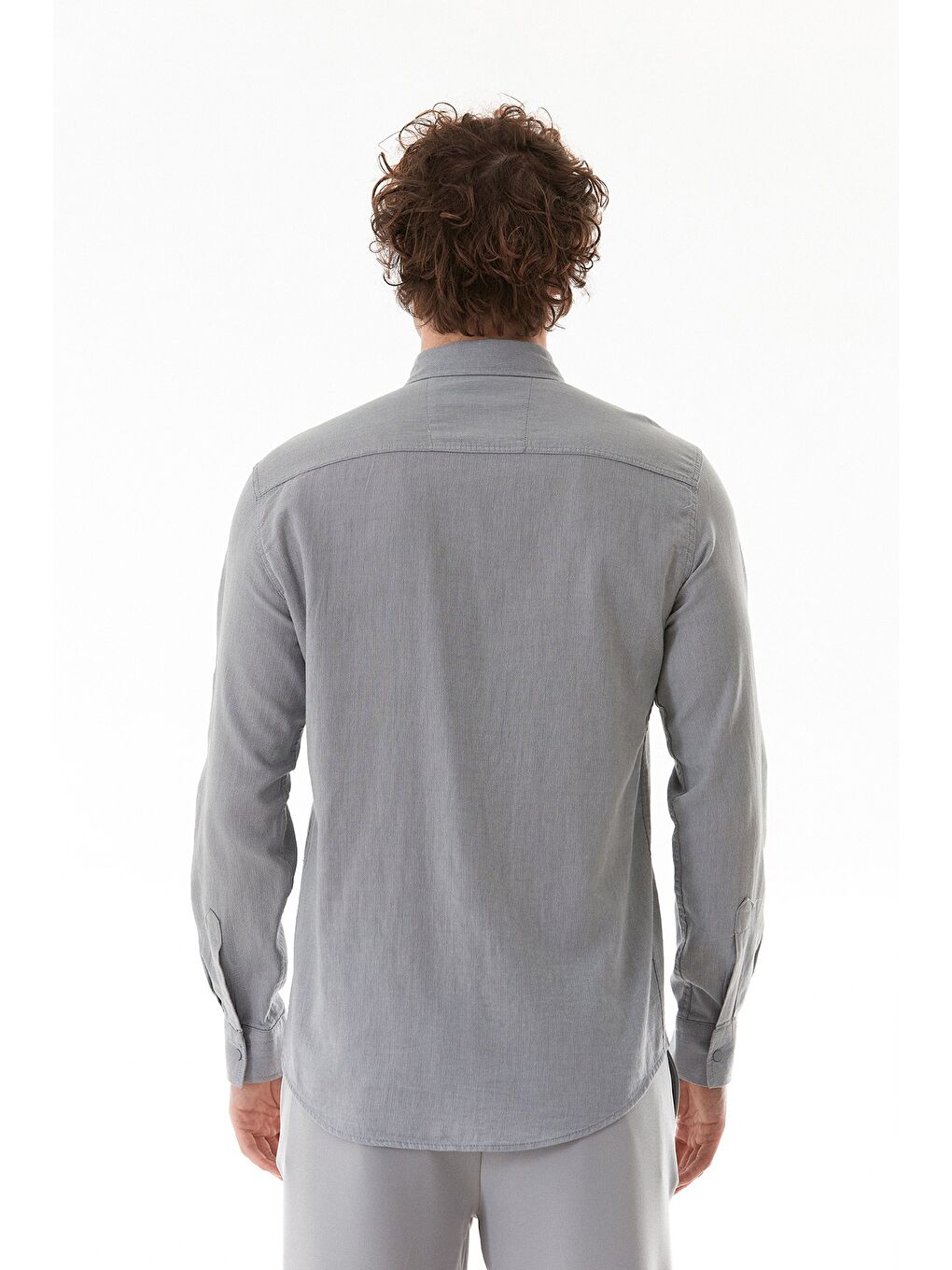 Gri Armalı Çıtçıtlı Cepli Gömlek-3