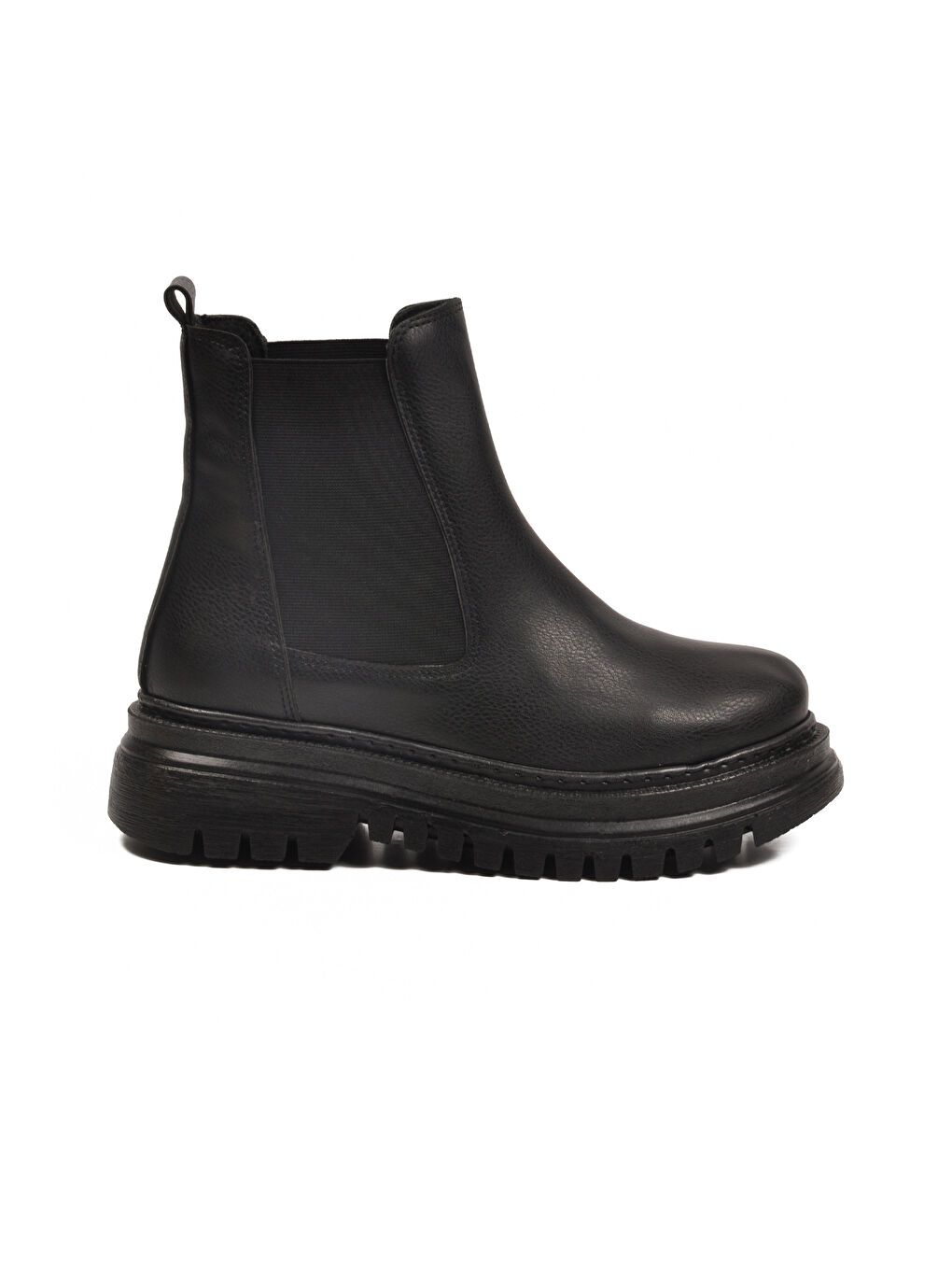 Siyah Cilt Kürklü Kolay Giyilebilir Kaymaz Kadın Chelsea Bot 473093 Z-1