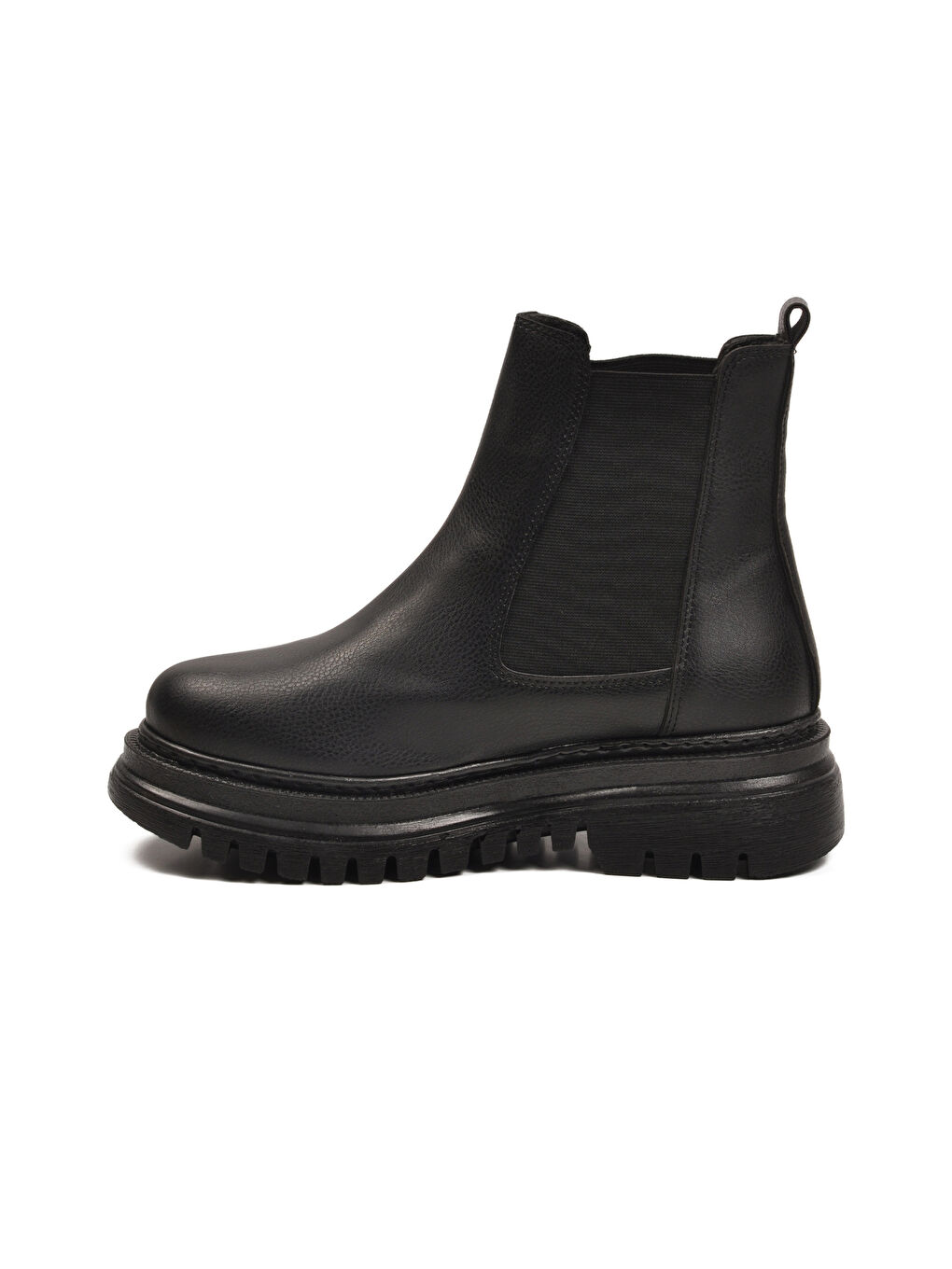 Siyah Cilt Kürklü Kolay Giyilebilir Kaymaz Kadın Chelsea Bot 473093 Z-3