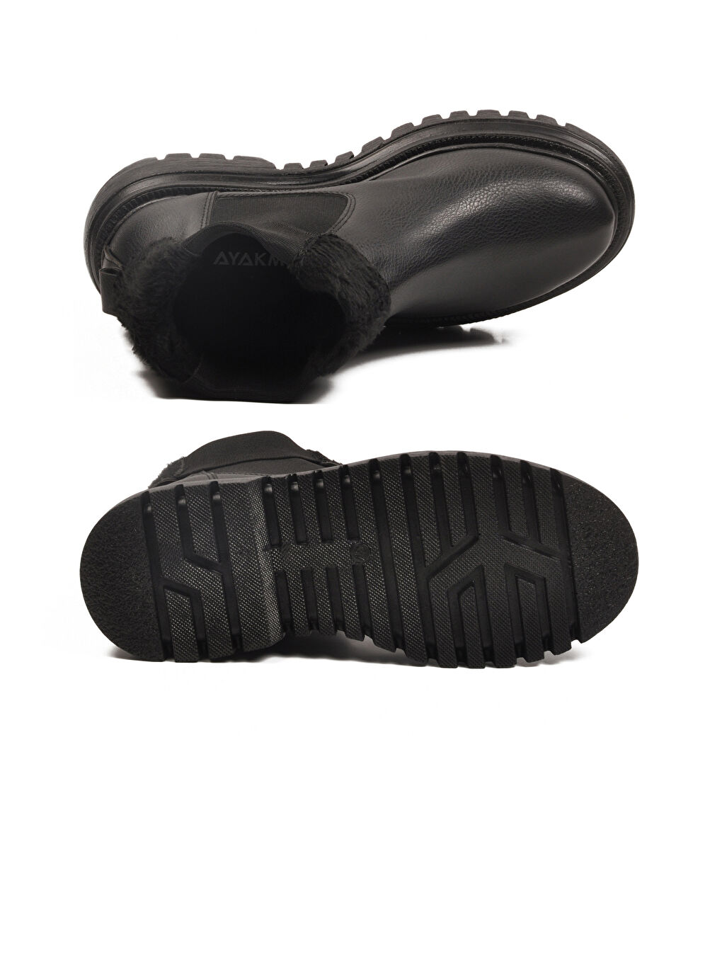 Siyah Cilt Kürklü Kolay Giyilebilir Kaymaz Kadın Chelsea Bot 473093 Z-4