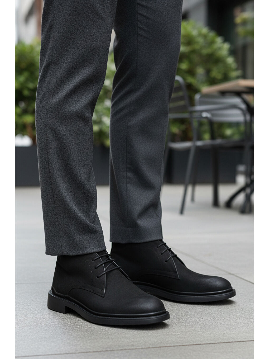 Siyah Bağcıklı Hakiki Deri Erkek Bot AG1188-1013 M-2