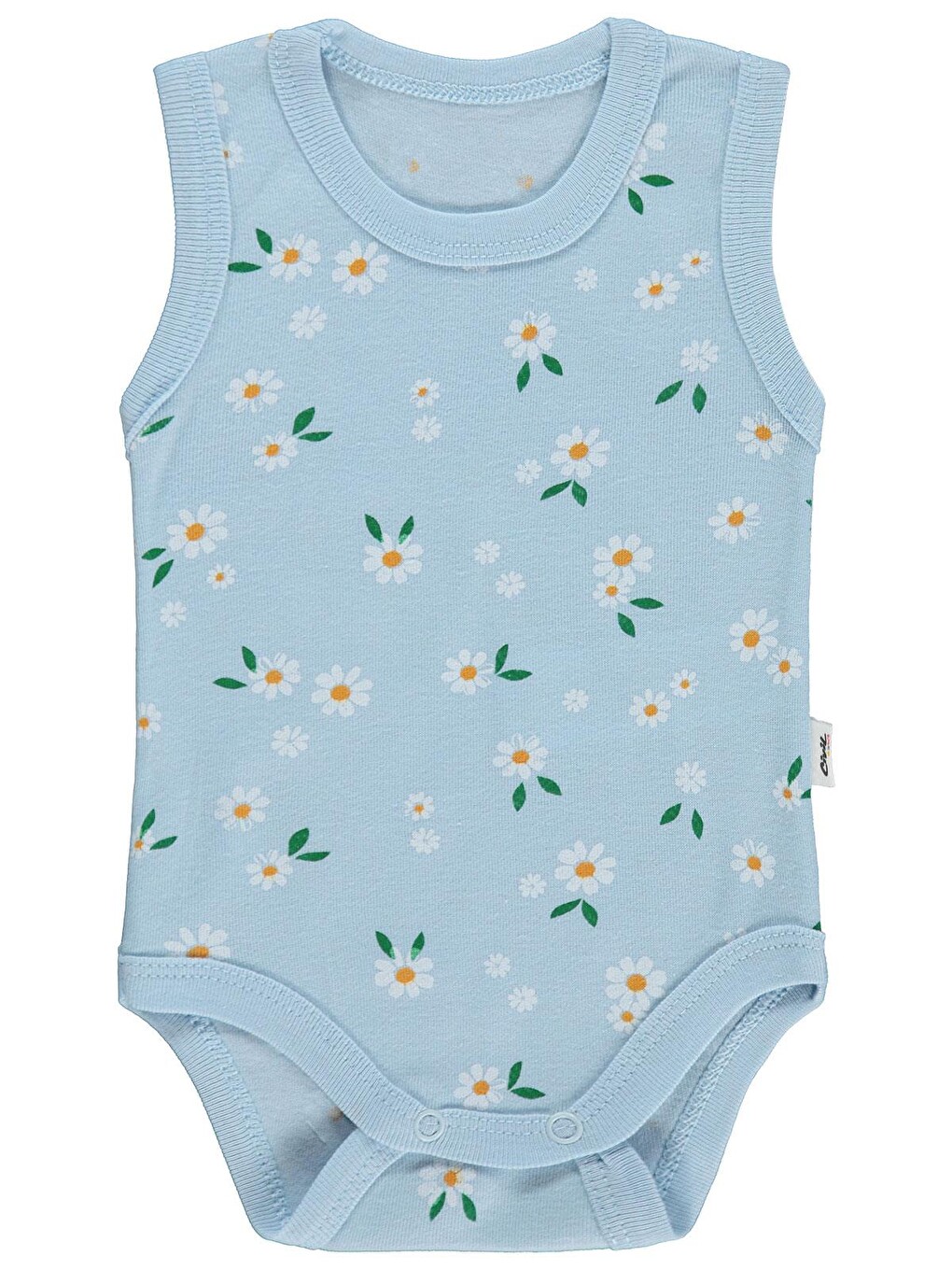 Baby Çiçek Empirme 1-36 Ay Çıtçıtlı Badi - Mavi