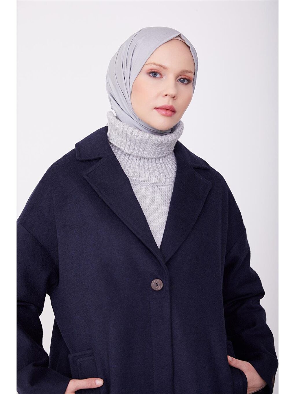 Tek Düğmeli Kaban 23K7202 Lacivert