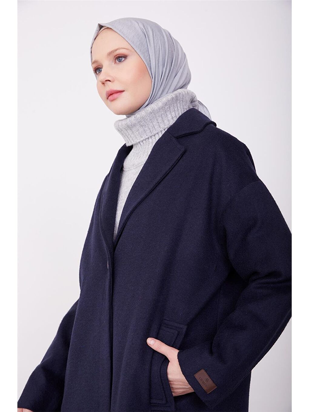 Tek Düğmeli Kaban 23K7202 Lacivert-3