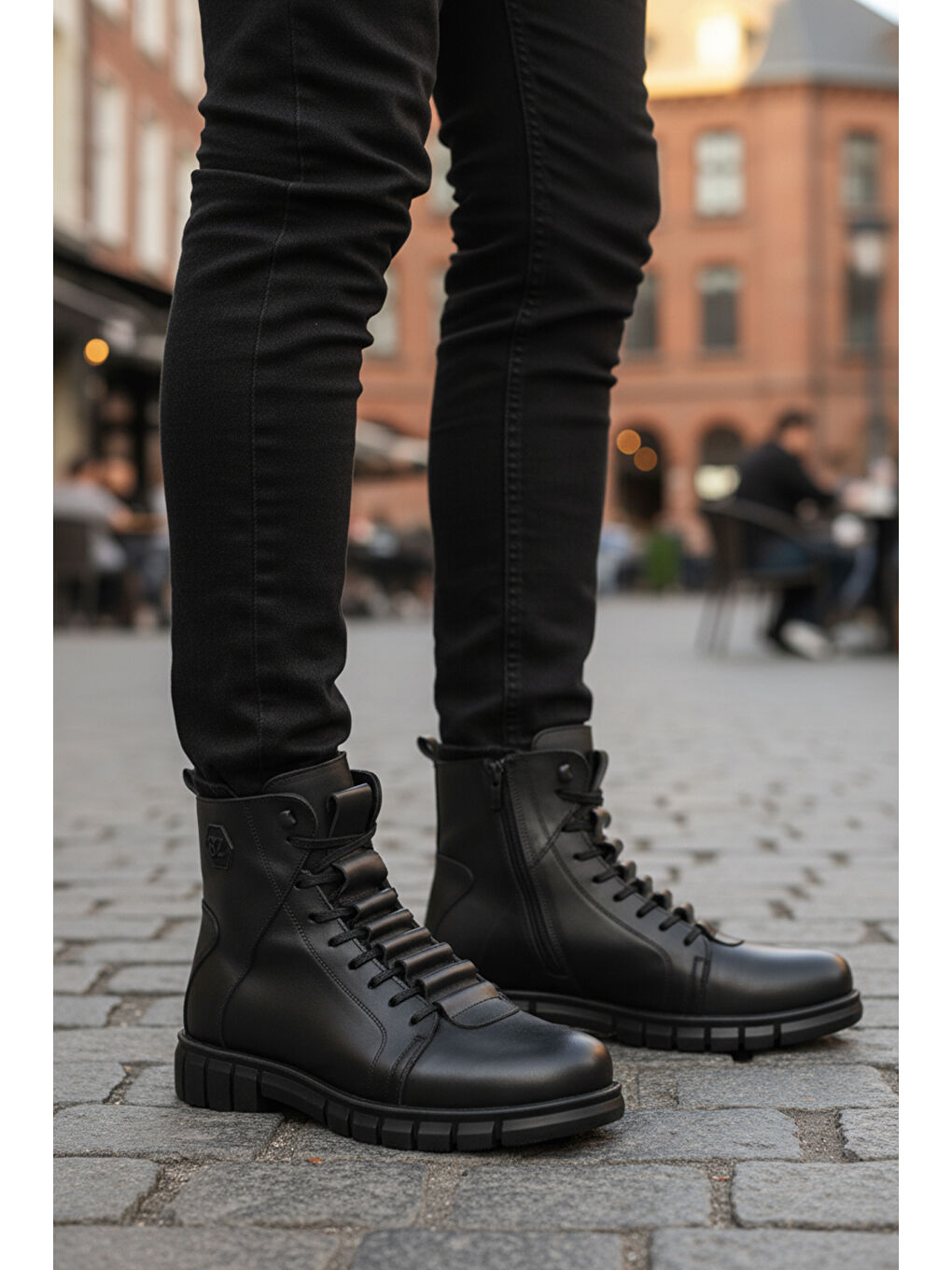 Siyah Deri Kürkü Soğuğa Dirençli Kaymaz Erkek Bot 2K8518 M-2