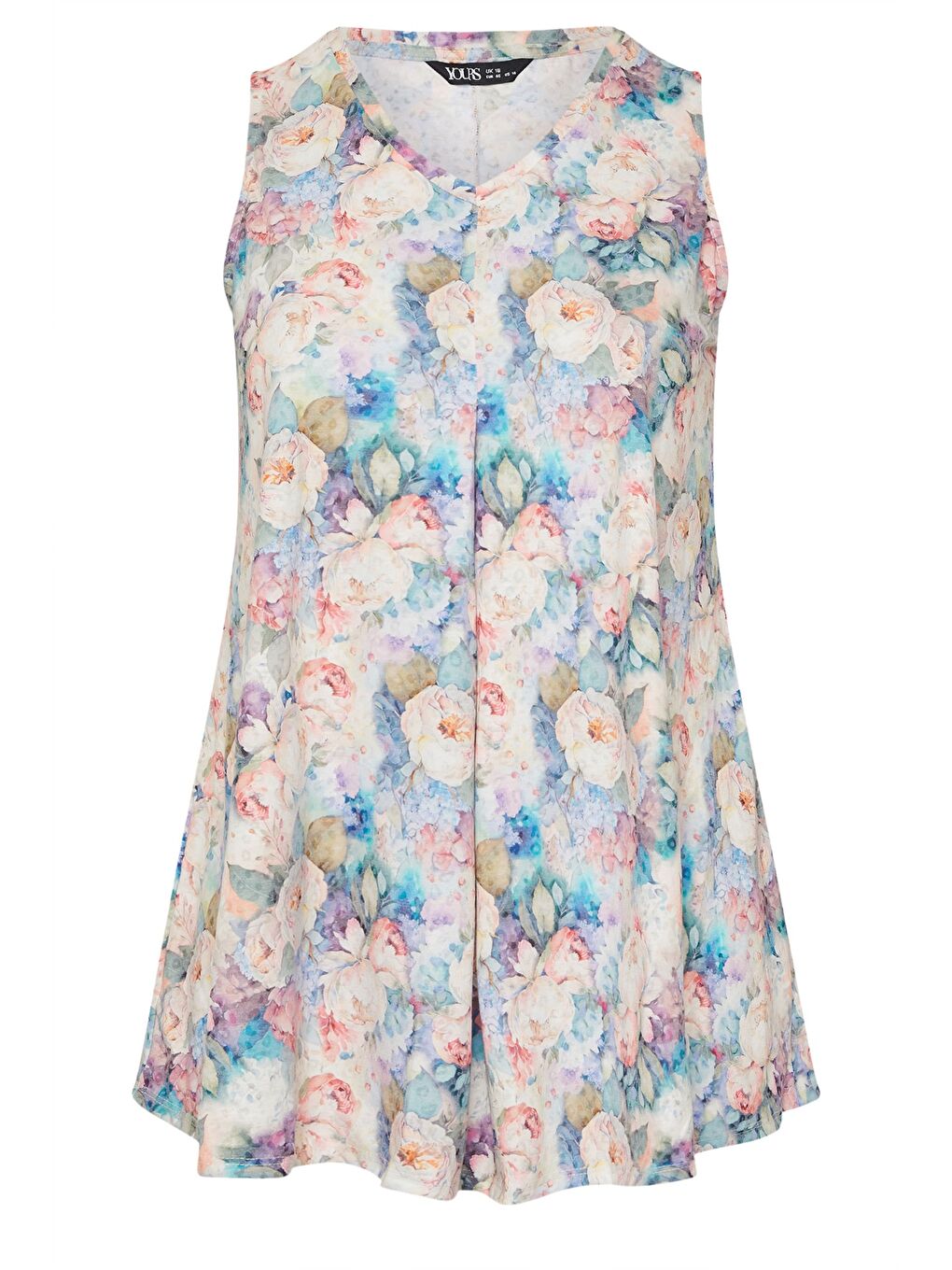 Karışık Büyük Beden Sıfır Kol V Yaka Çiçek Desenli Eteği Bollaşan Bluz 304188-4