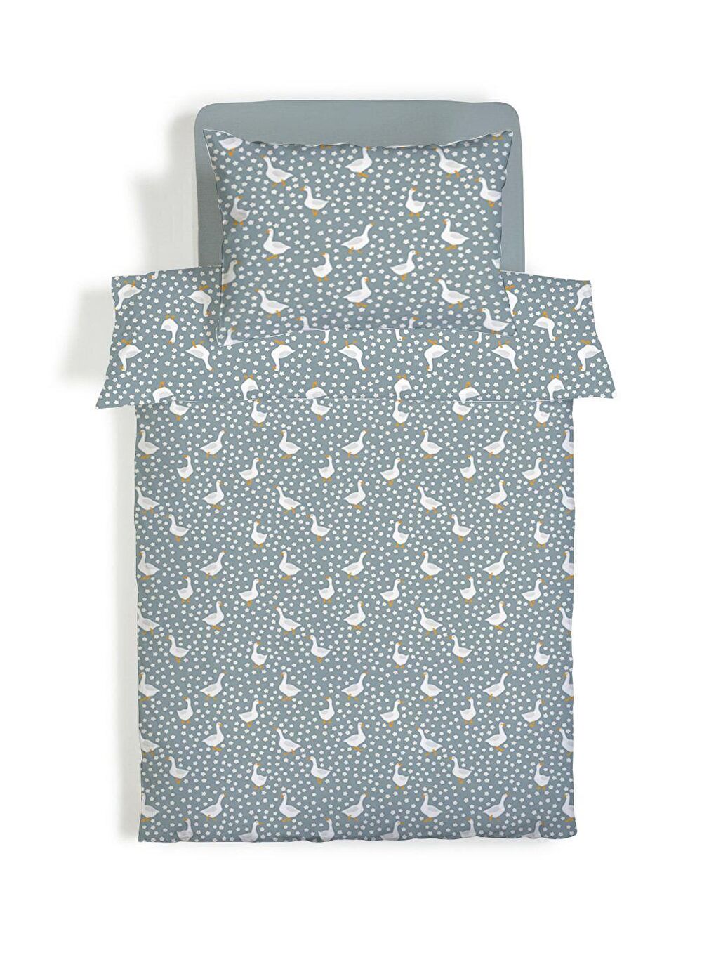 Karışık Çift Taraflı Hayvan Desenli Çarşafsız 2'li Takım Baskılı Tek Kişilik Nevresim Takımı 160x220 Cm-1