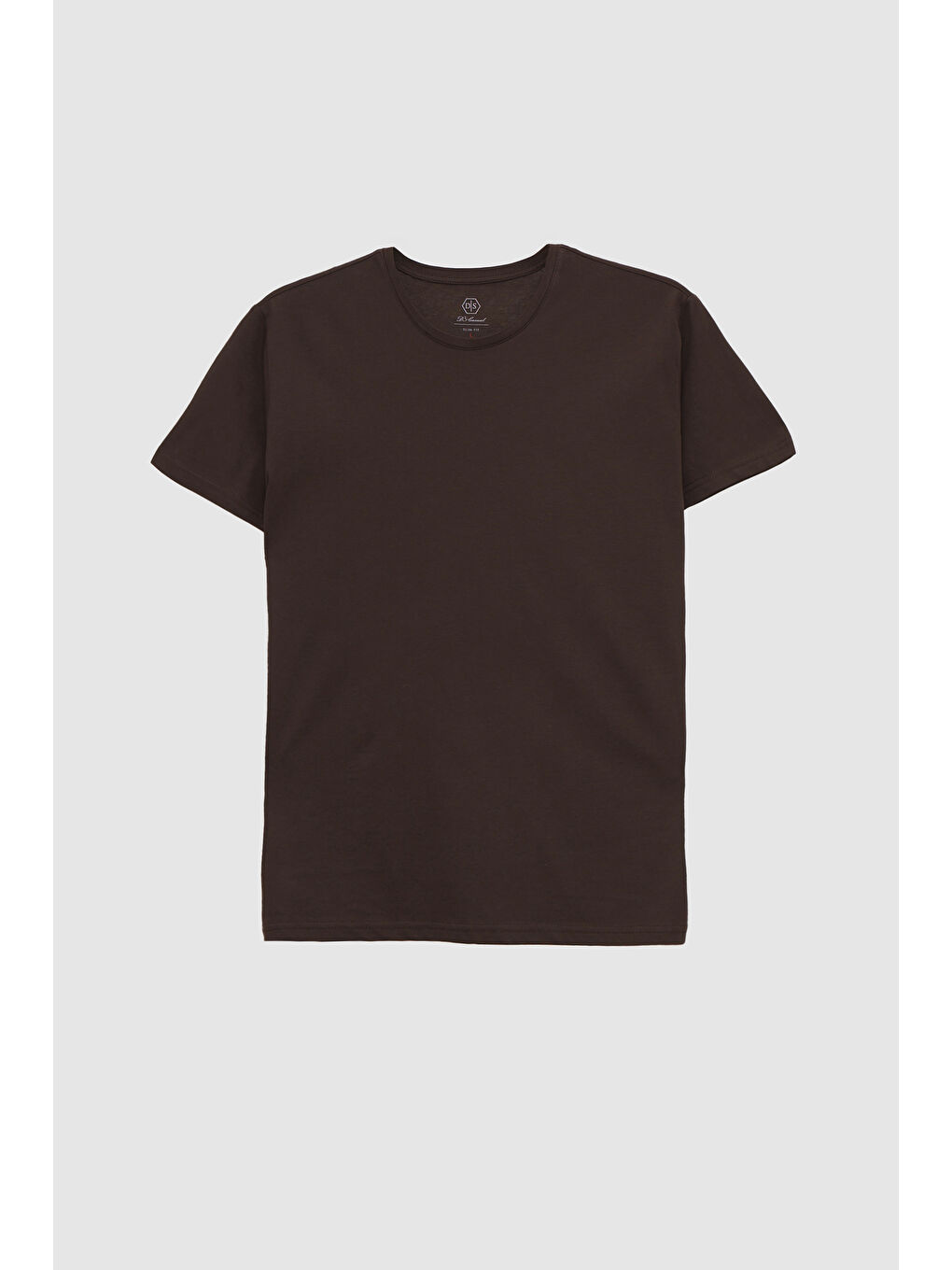 Slim Fit Kahverengi Bisiklet Yaka %100 Pamuklu Nefes Alabilen Tişört-4