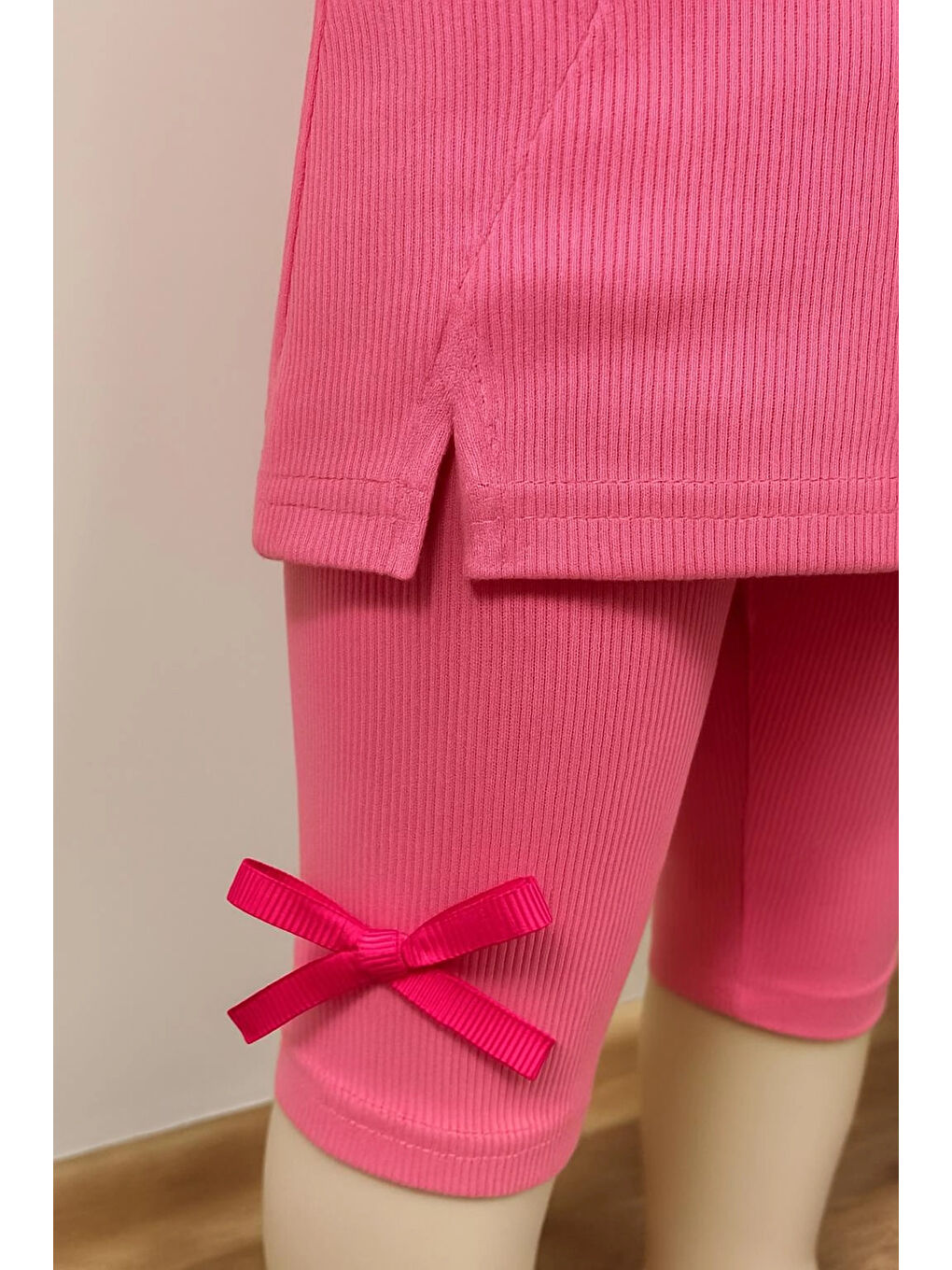 Fuşya Fiyonklu Kaşkorse Kız Bebek Takım 50363-1