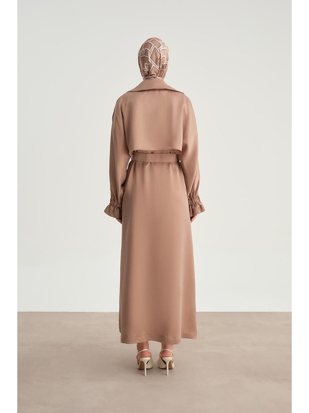 Kahverengi Çift Düğmeli Trençkot 24Y8701 Camel-5