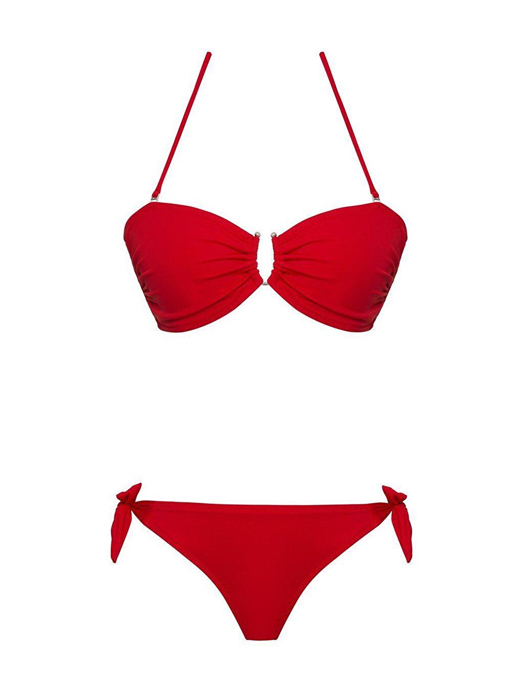 Kırmızı Aksesuarlı Straplez Bikini Takım Slr 442
