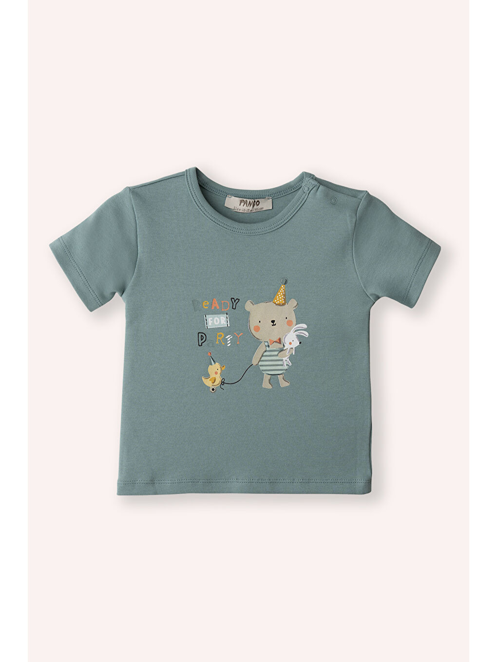 Yeşil Yenidoğan Baskı Detaylı Müslin Şortlu Mint 2'li Takım-1