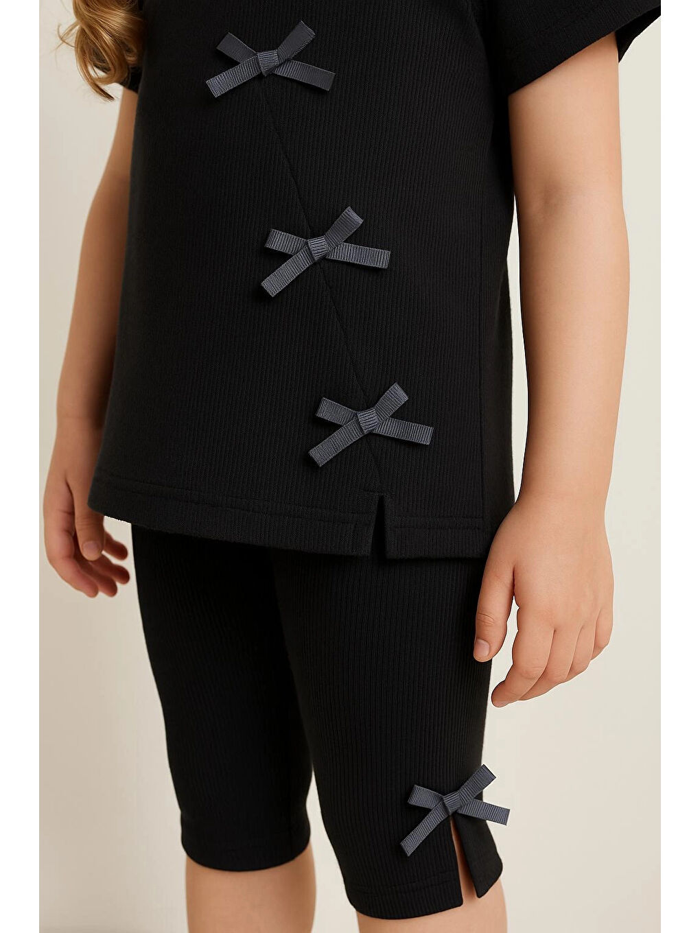 Siyah Fiyonklu Kaşkorse Kız Bebek Takım 50363-1