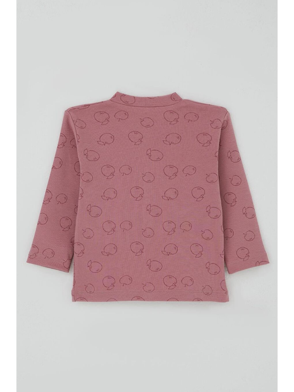 Pembe Kız Bebek Pijama Takımı Elma Bahçesi Önden Çıtçıtlı Gülkurusu (4 Ay-1 Yaş)-3