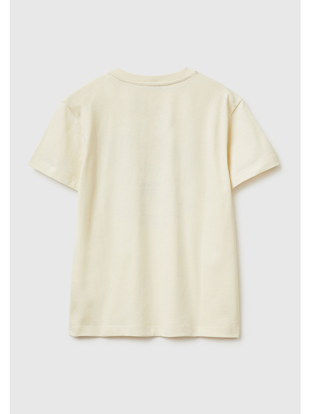 Ekru Erkek Çocuk Krem Tema Baskılı Rahat Kalıp Bisiklet Yaka T-Shirt-1