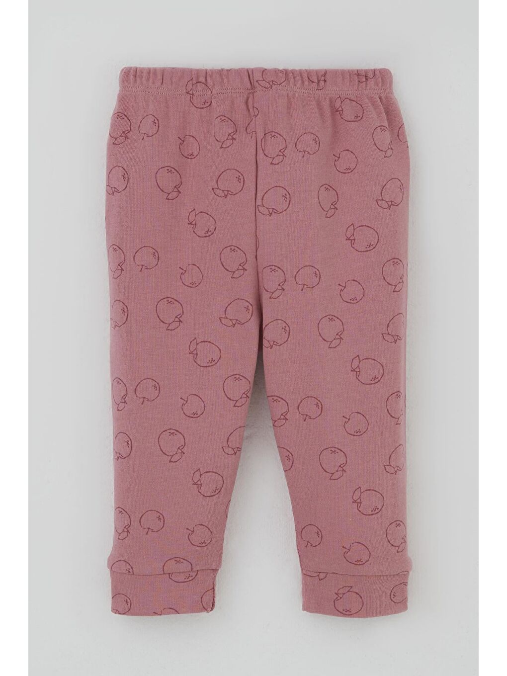 Pembe Kız Bebek Pijama Takımı Elma Bahçesi Önden Çıtçıtlı Gülkurusu (4 Ay-1 Yaş)-4
