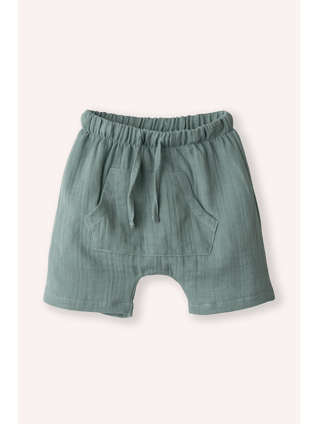 Yeşil Yenidoğan Baskı Detaylı Müslin Şortlu Mint 2'li Takım-3
