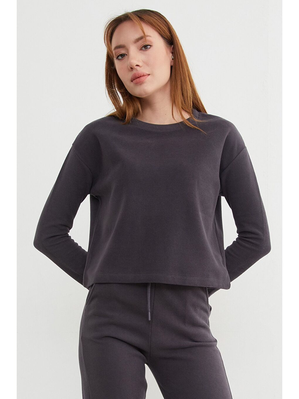 Gri Basic Bisiklet Yaka 2 Li Takım-1