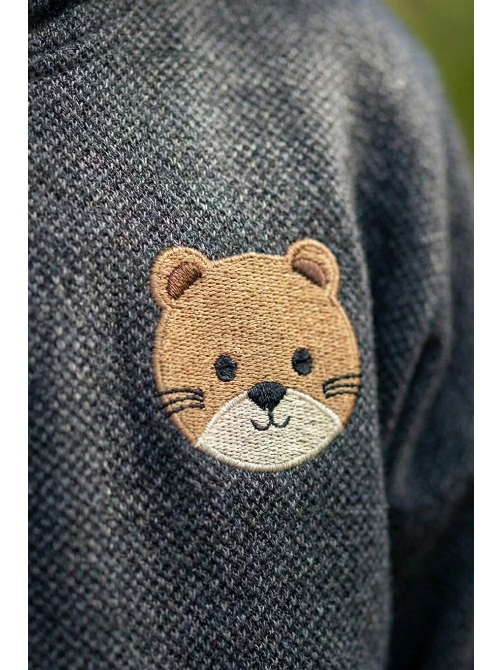 Lacivert Erkek Çocuk Hamster Nakışlı 3 İplik Jean Görünümlü Alt Üst Takım-5