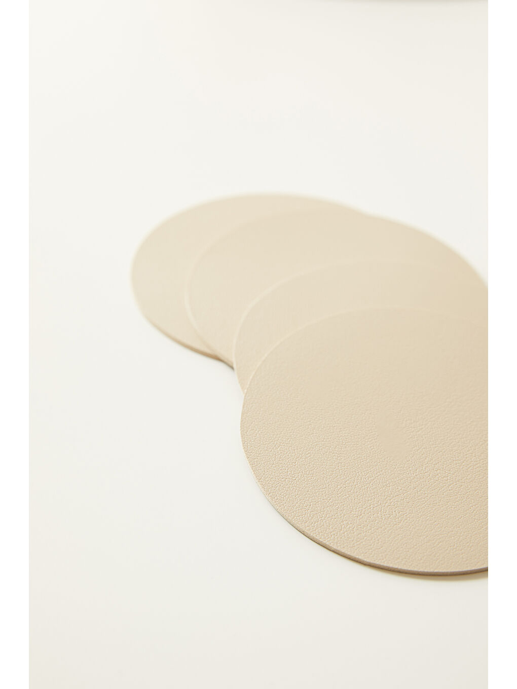 6'lı Bej/Taş Renk Suni Deri Bardak Altlığı Ø 10 cm-4