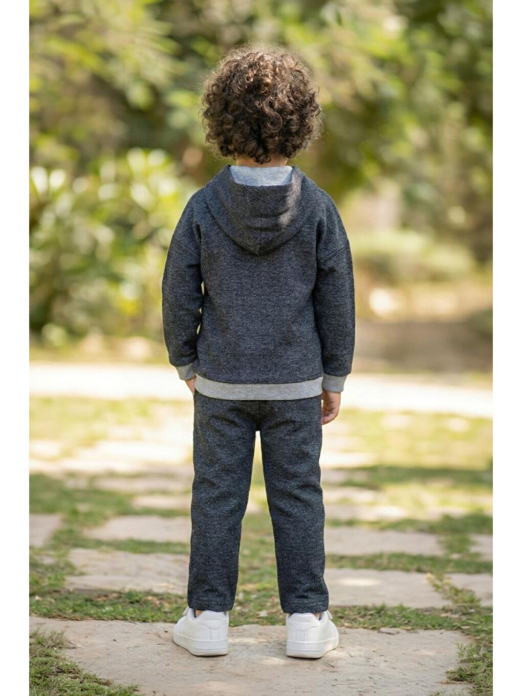 Lacivert Erkek Çocuk Hamster Nakışlı 3 İplik Jean Görünümlü Alt Üst Takım-6