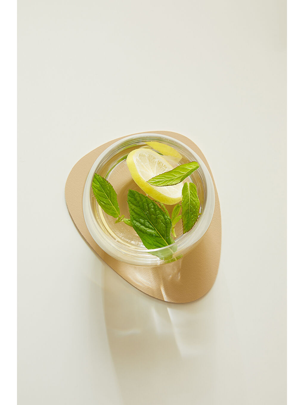 6'lı Bej/Taş Renk Suni Deri Bardak Altlığı 13 x 11.5 cm-4