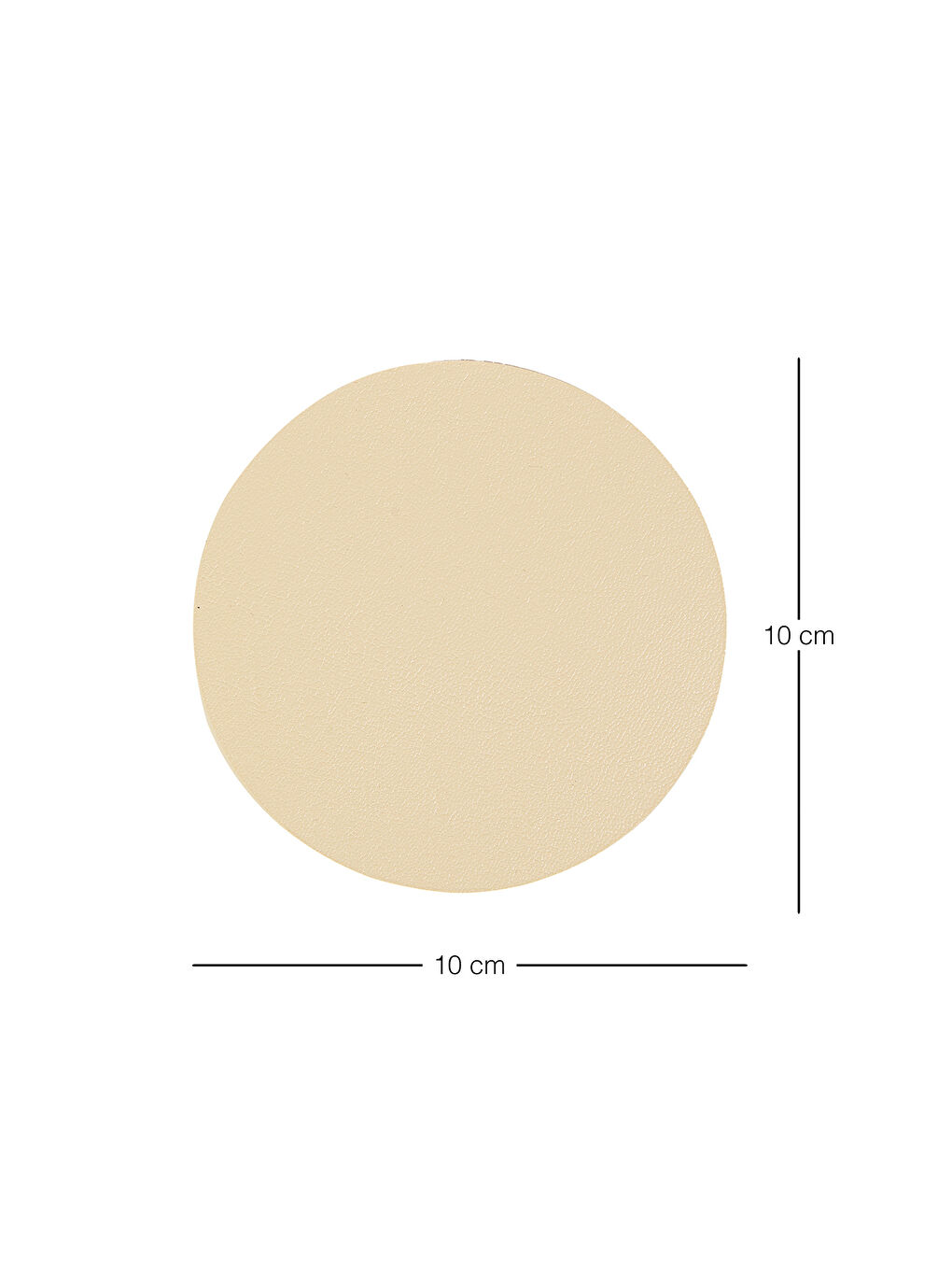 6'lı Bej/Taş Renk Suni Deri Bardak Altlığı Ø 10 cm-6