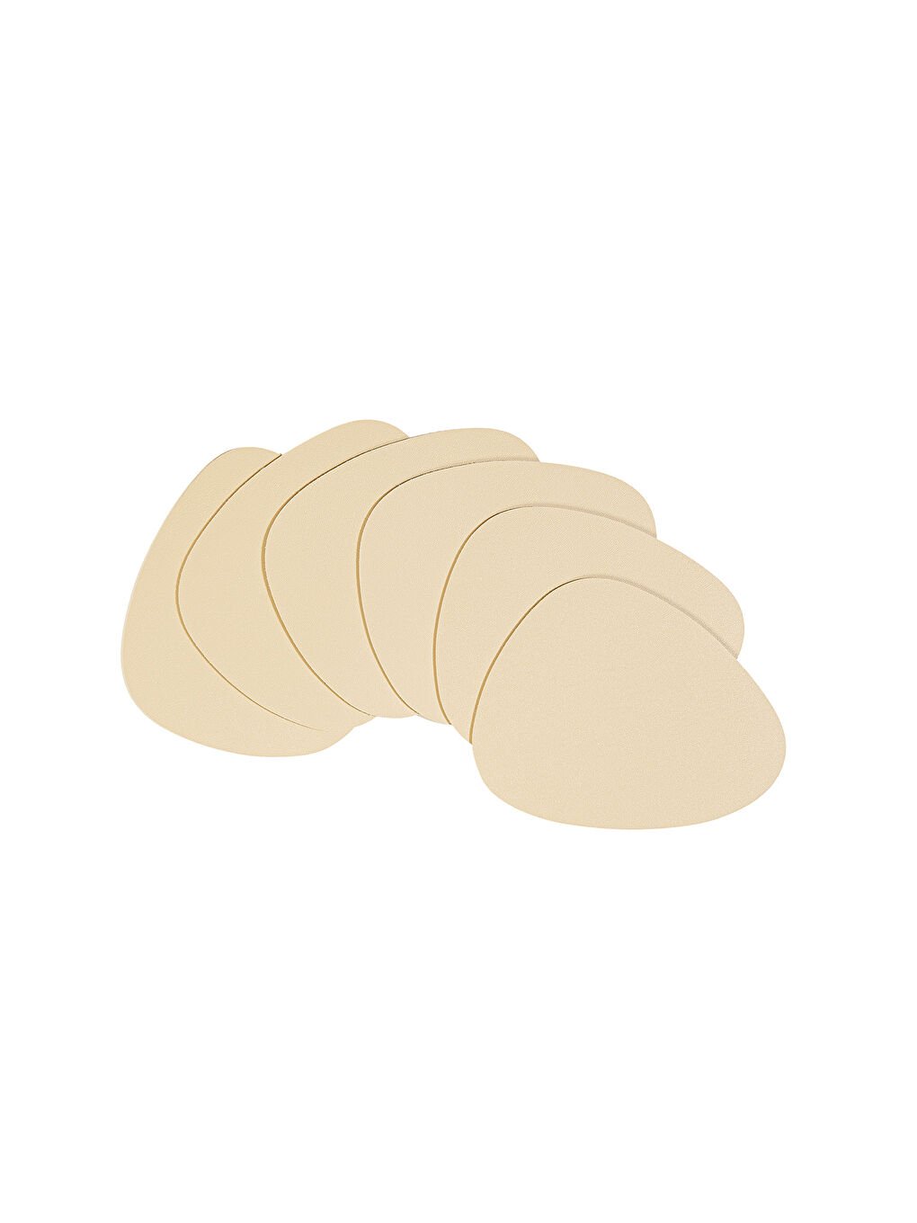 6'lı Bej/Taş Renk Suni Deri Bardak Altlığı 13 x 11.5 cm-5