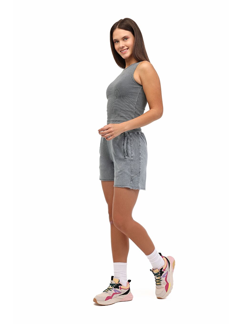 WL KINSEY 20SY785 5PR Gri Kadın Şort-2