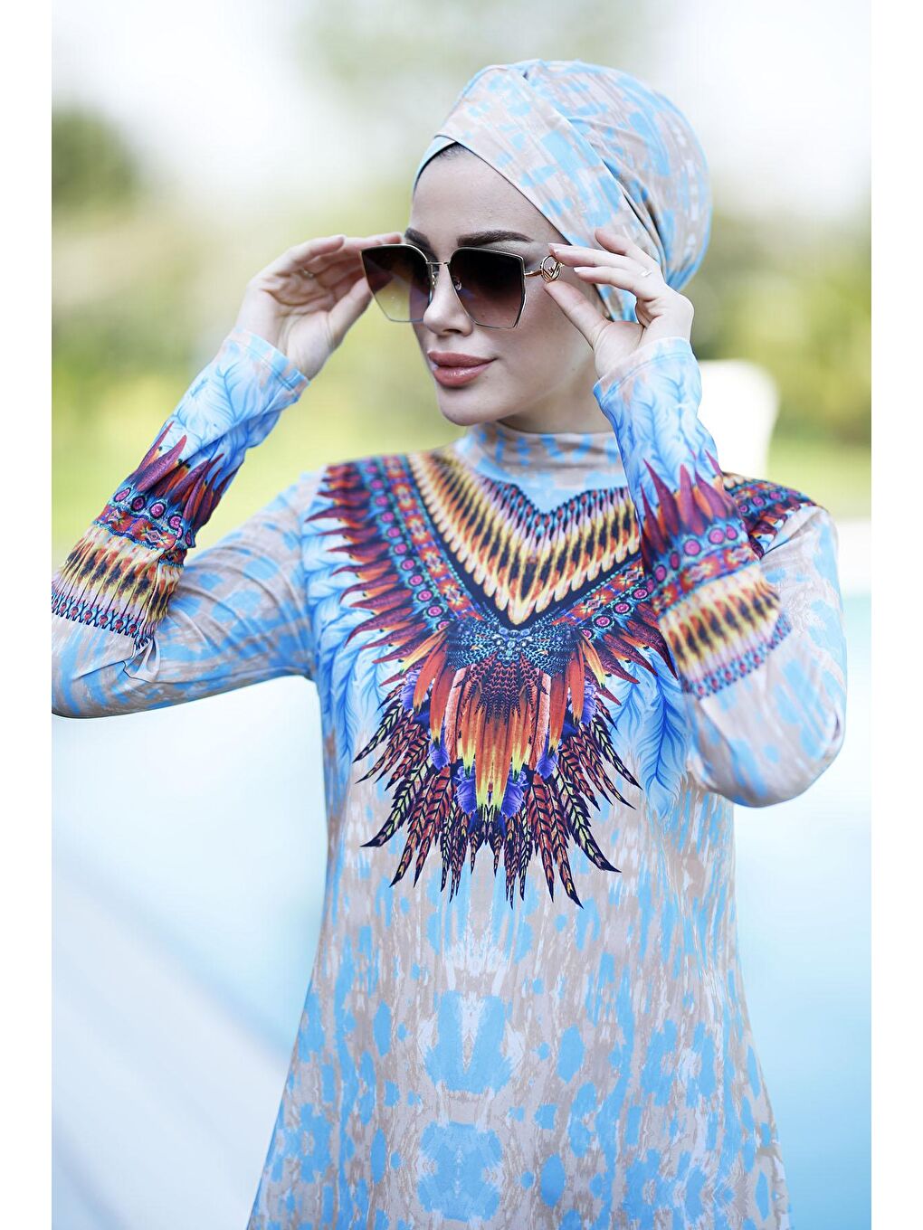 Mavi Deniz Havuz Mayo Bonesi R552 Bone Afrika-4