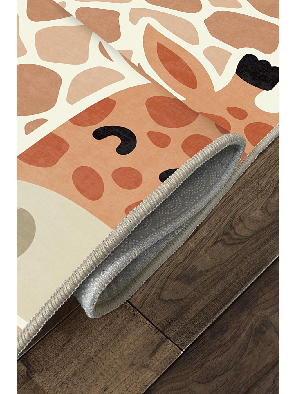 Turuncu Dekoratif Özel Tasarım Yıkanabilir, Modern Çocuk Halısı  80x150-3