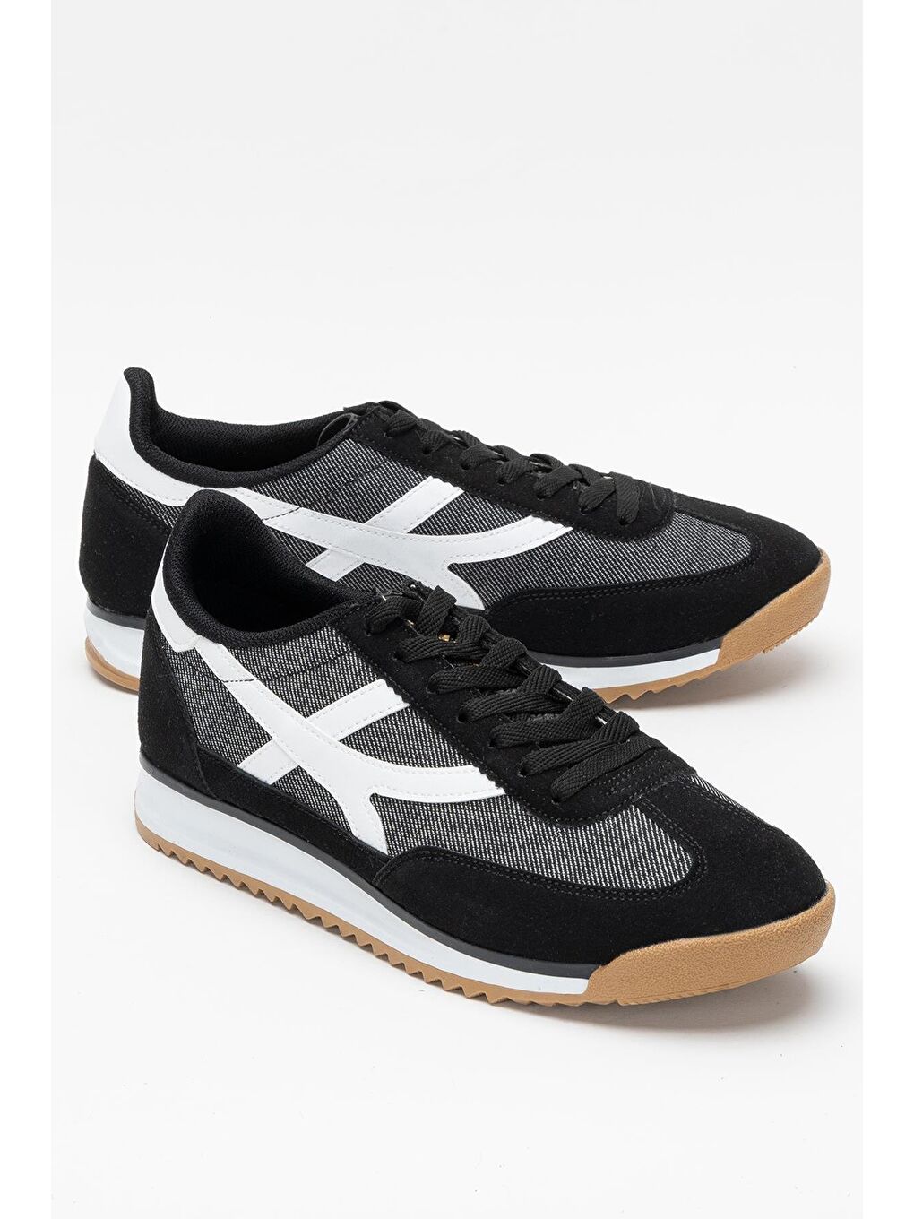 Siyah Erkek Keten Günlük Spor Ayakkabı-1