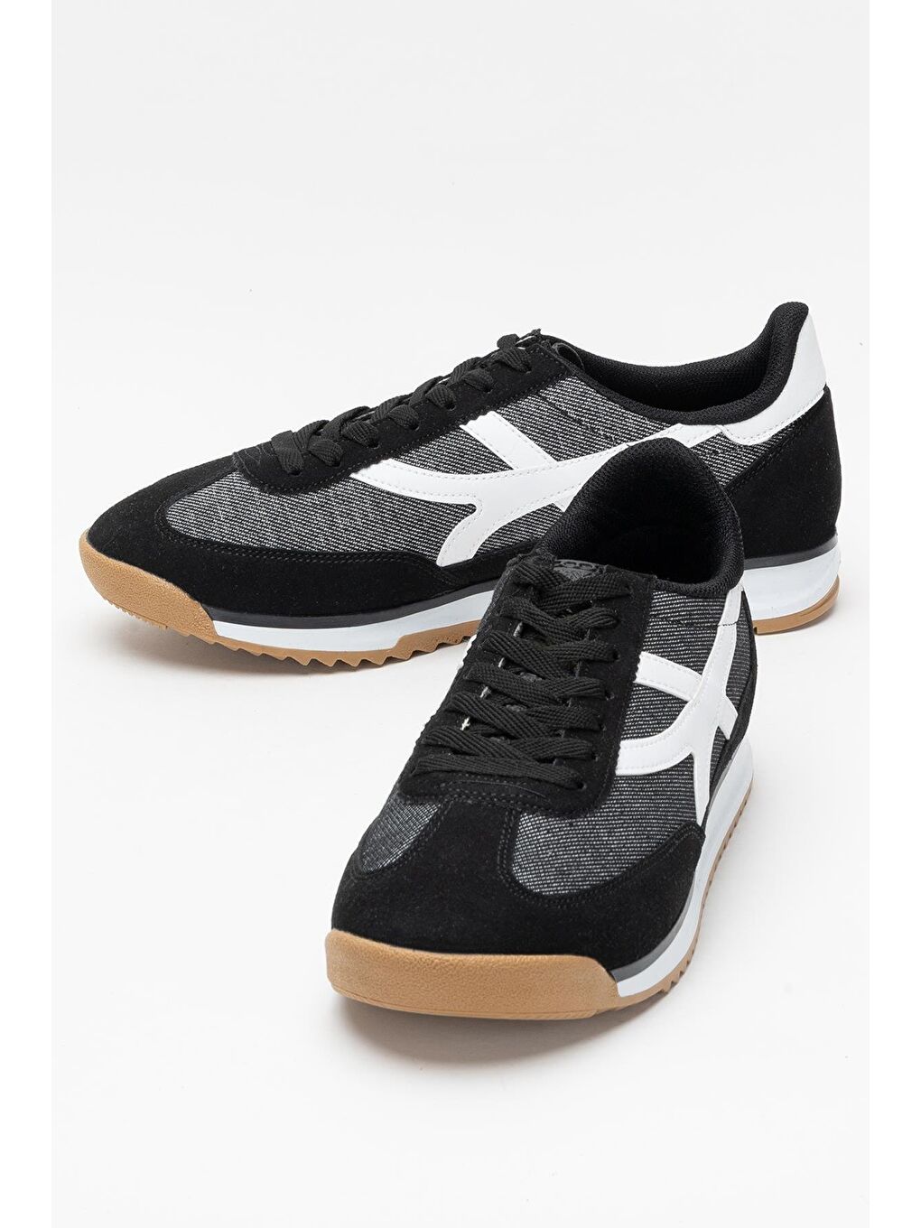Siyah Erkek Keten Günlük Spor Ayakkabı-5