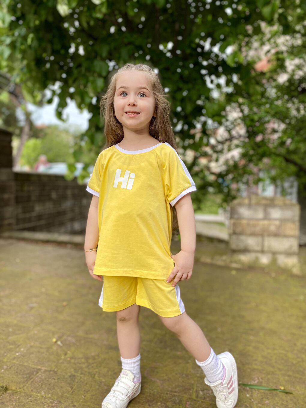 Sarı Hi Baskılı Oversize Takım-1