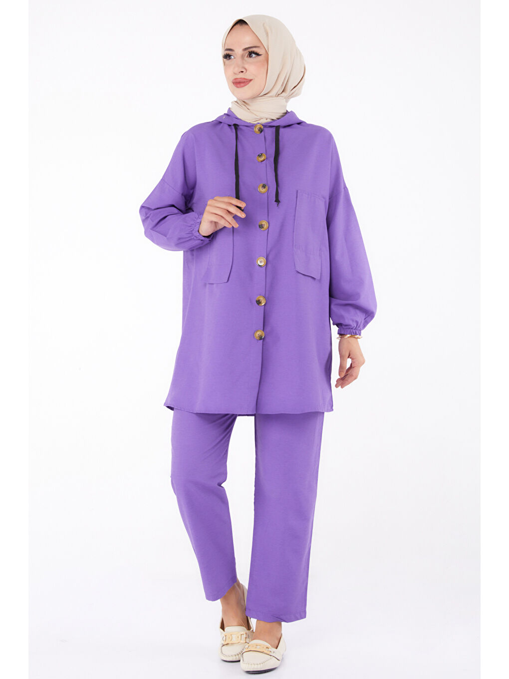Tunik Pantolon İkİli Takım Lila - 27290-1