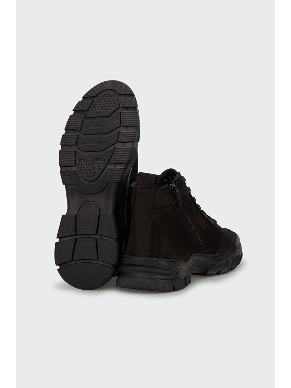 Siyah Pisa Hakiki Deri Fermuarlı Erkek Bot 102 21450-M-3