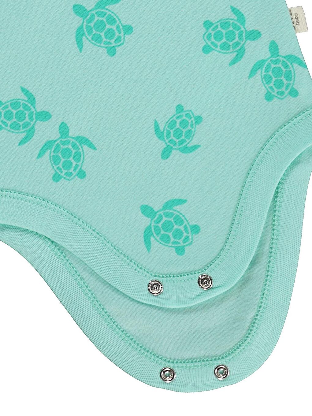 Baby Kaplumbağa Baskılı 2'li Set 3-18 Ay Çıtçıtlı Badi - Mercan-Mint-2