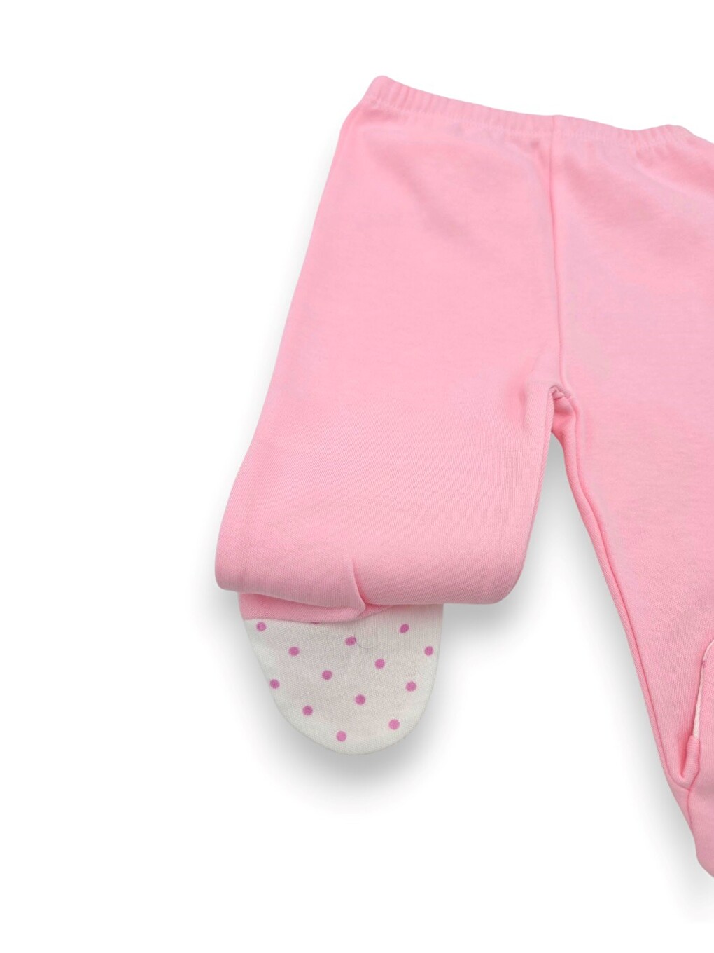 Pembe Kız Bebek Puantiyeli Çilek Nakışlı Şapkalı 3'lü Yeni Doğan 0-3 Aylık %100 Pamuk Zıbın Takımı-5