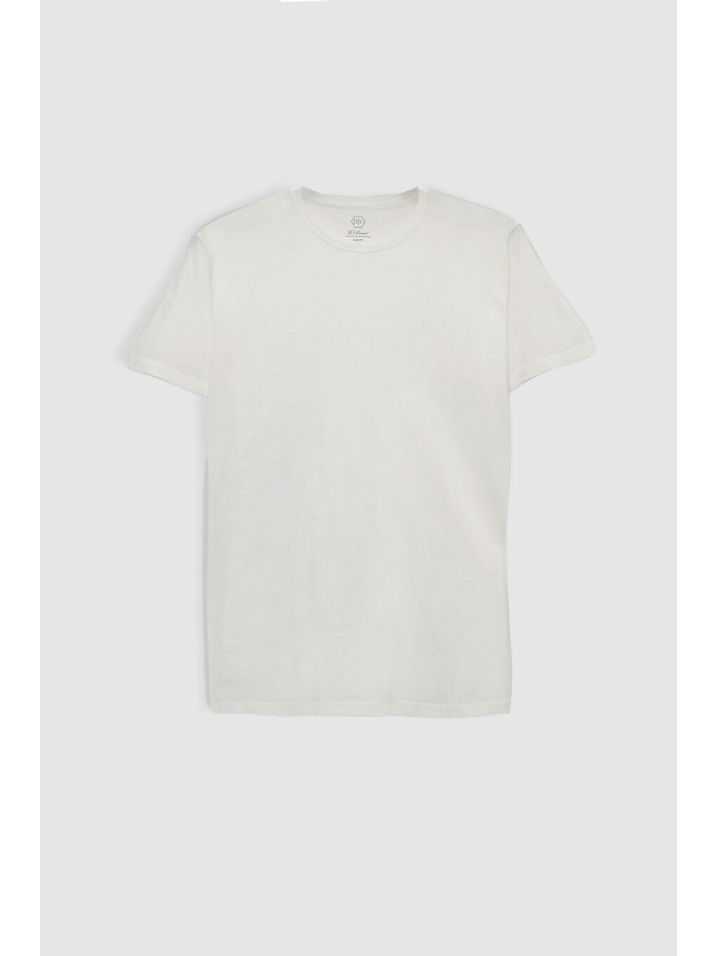 Slim Fit Ekru Bisiklet Yaka %100 Pamuklu Nefes Alabilen Tişört-4