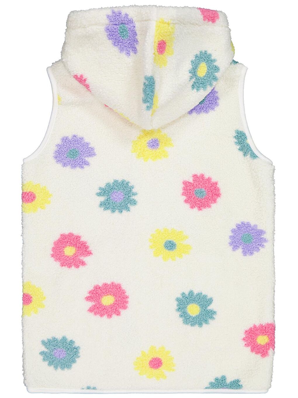 Girls Çiçek Desenli 10-13 Yaş Yelek - Ekru 12-13 Yaş-1