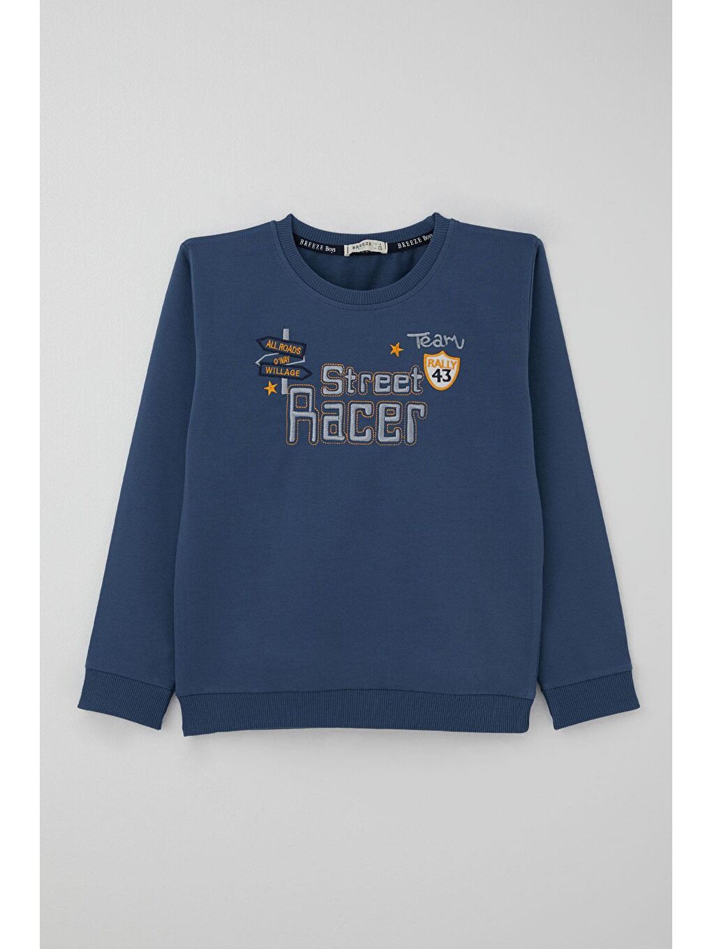 Erkek Çocuk Eşofman Takımı Sokak Yarışçısı Nakış Baskılı İndigo (4-8 Yaş)-1