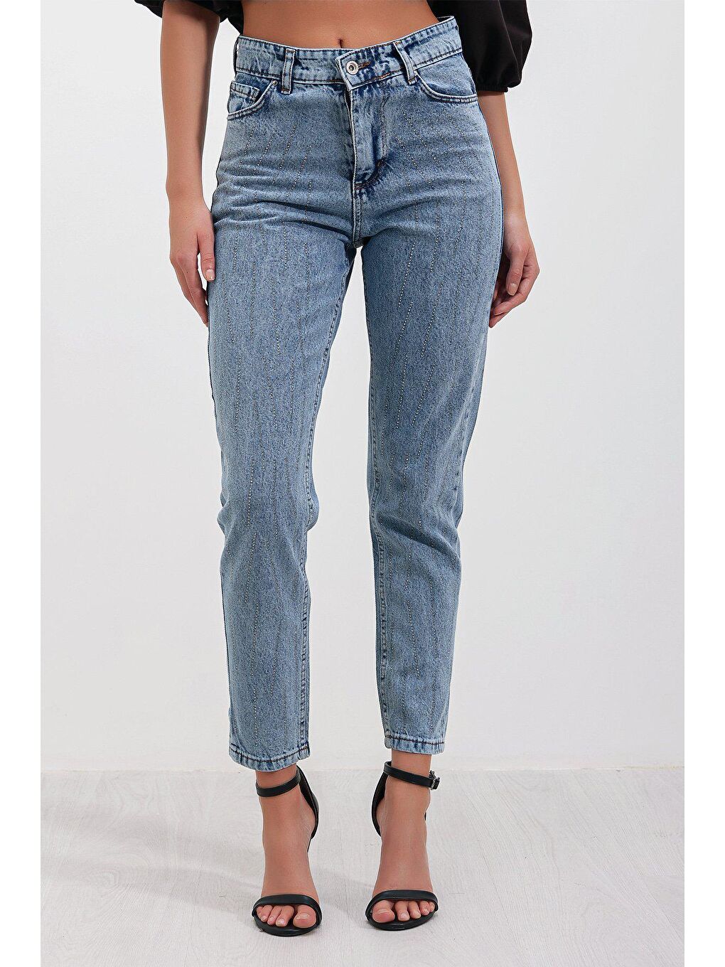 Mavi Taşlı Boyfriend Jean PANTOLON-1