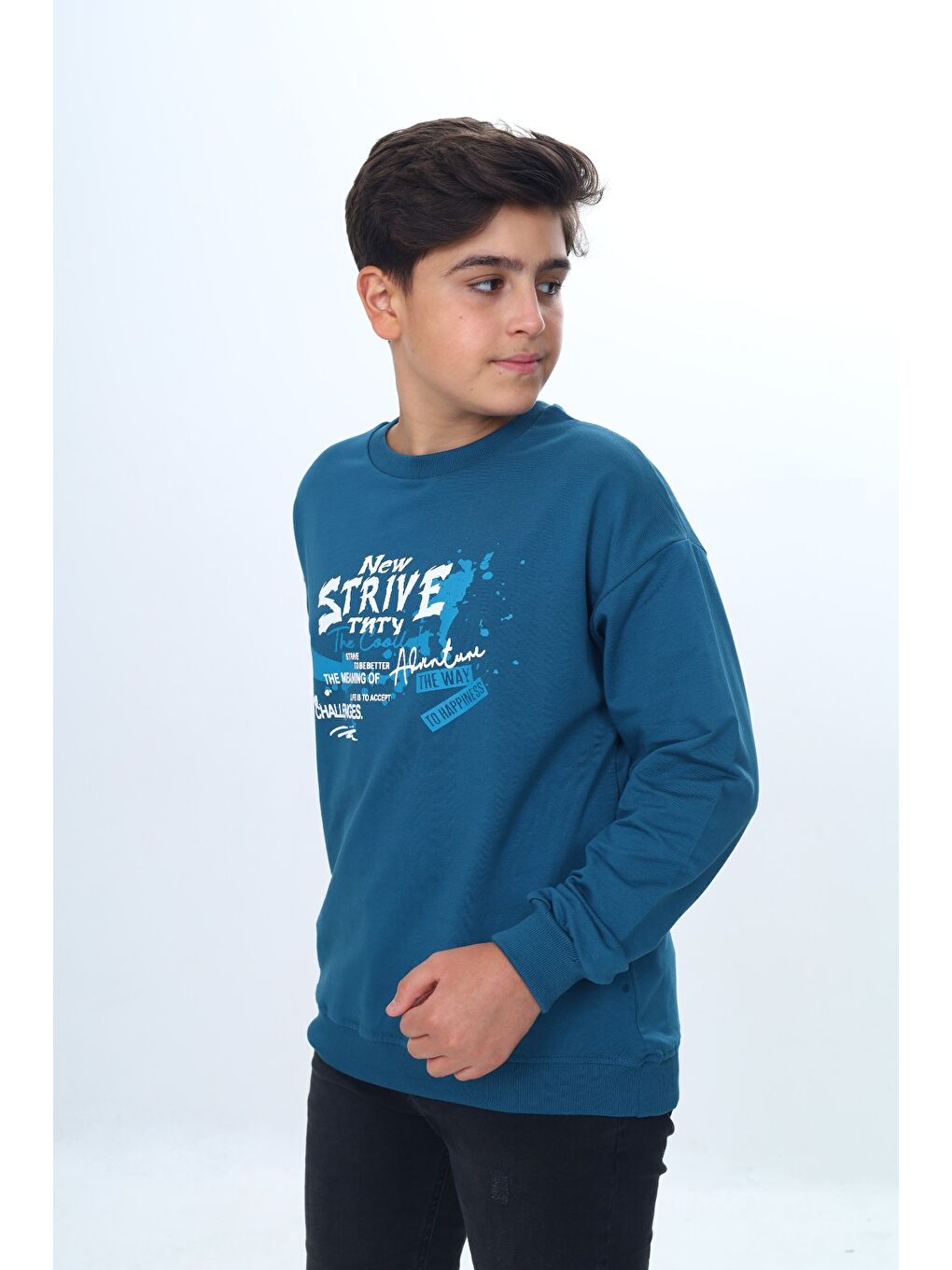 Petrol Erkek Çocuk New Strıve Baskılı Sweatshirt-1
