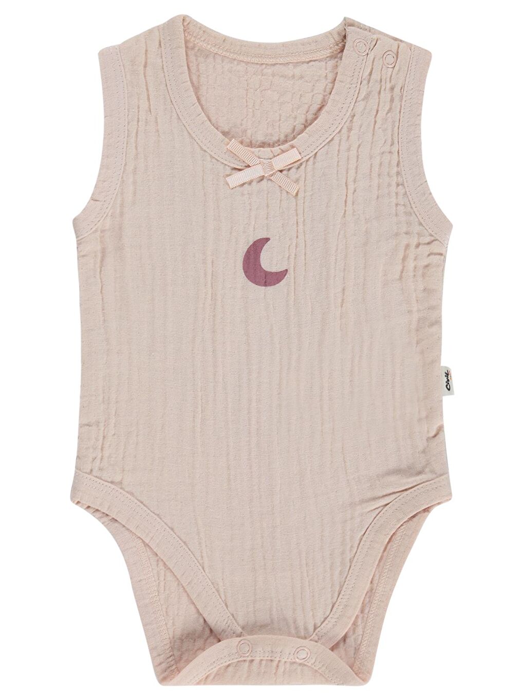 Pembe Baby Hilal Baskılı 1-36 Ay Çıtçıtlı Badi