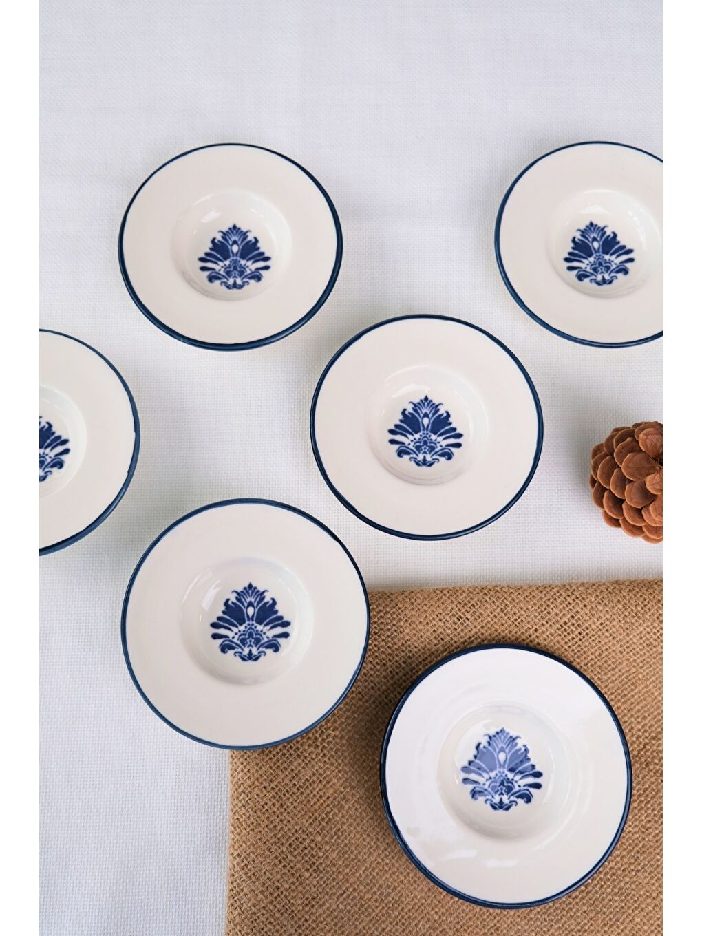 Beyaz Porselen Stella Çay Tabağı Seti 12cm 6 Parça BNS6CTPRS1214-2