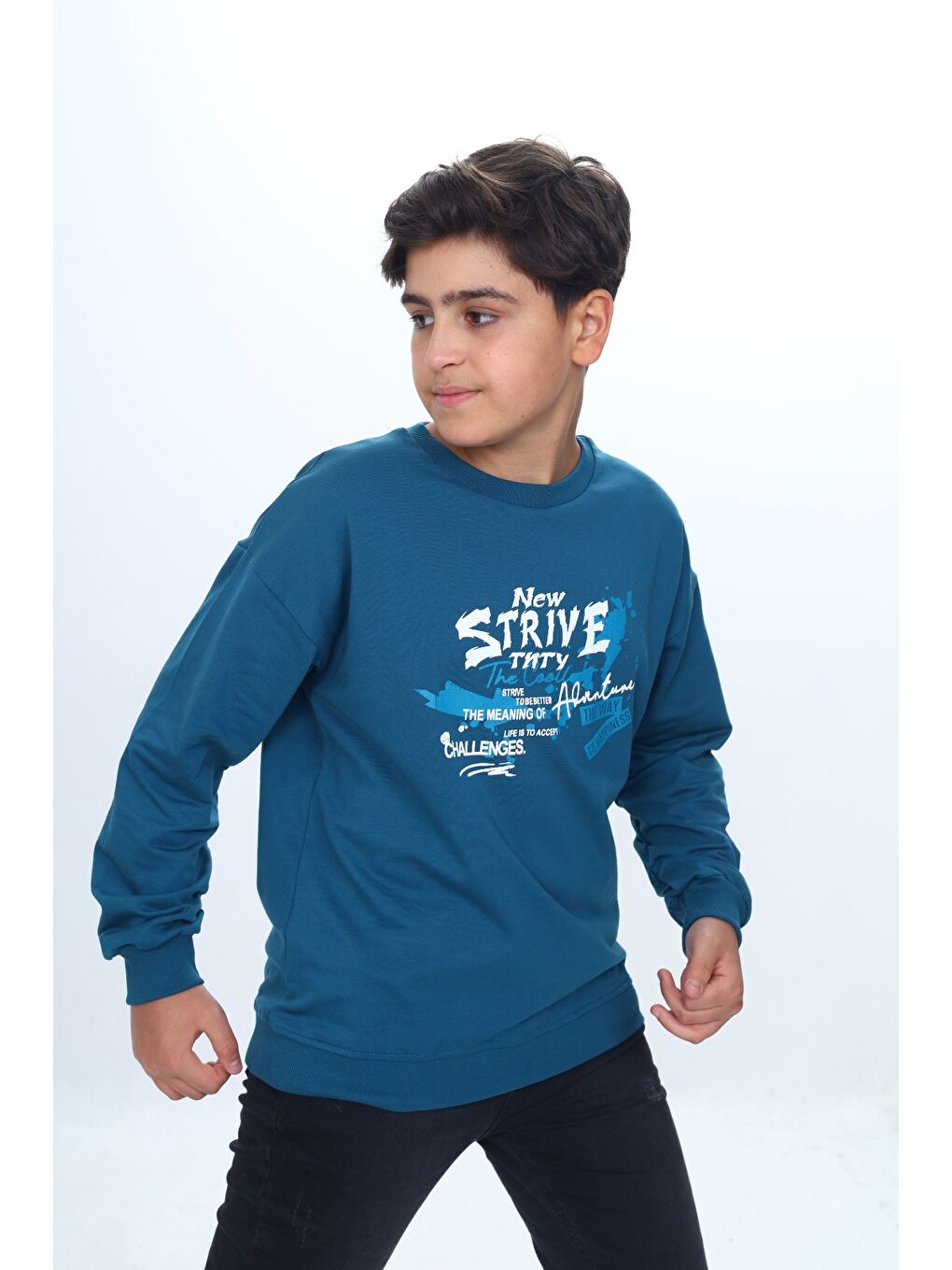 Petrol Erkek Çocuk New Strıve Baskılı Sweatshirt-3